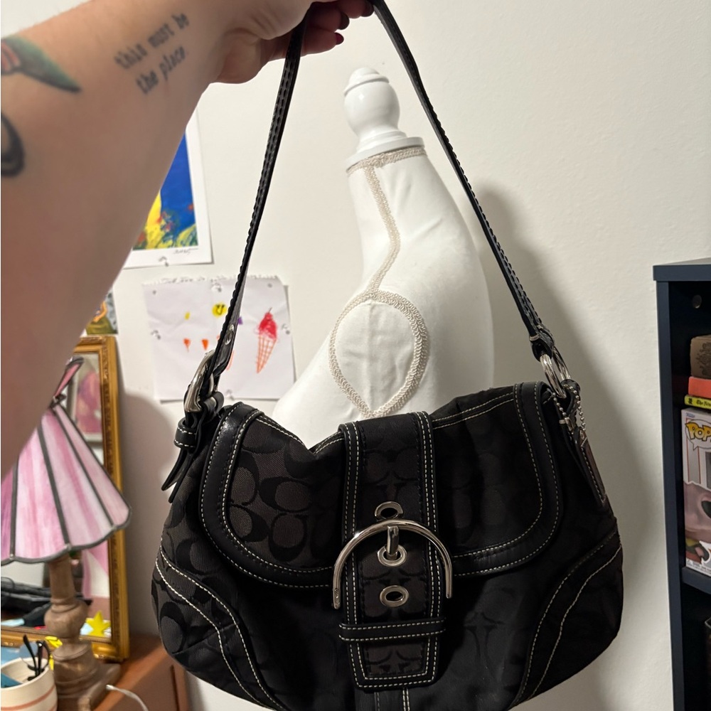 Coach Black Signature SoHo bag